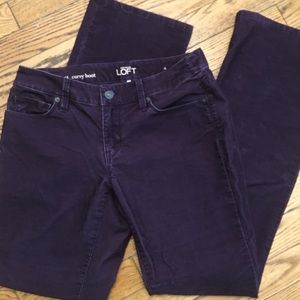 Loft purple corduroy pants size 4